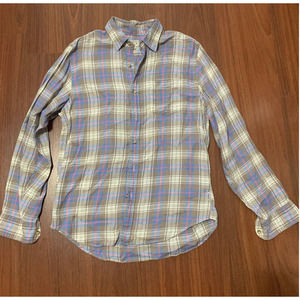 J. Crew quality woven plaid Shirt size S
